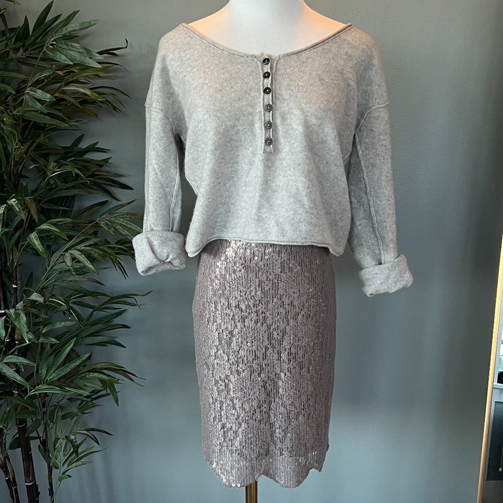 Anthropologie Yoana Baraschi Sequin Scallop Edge Skirt